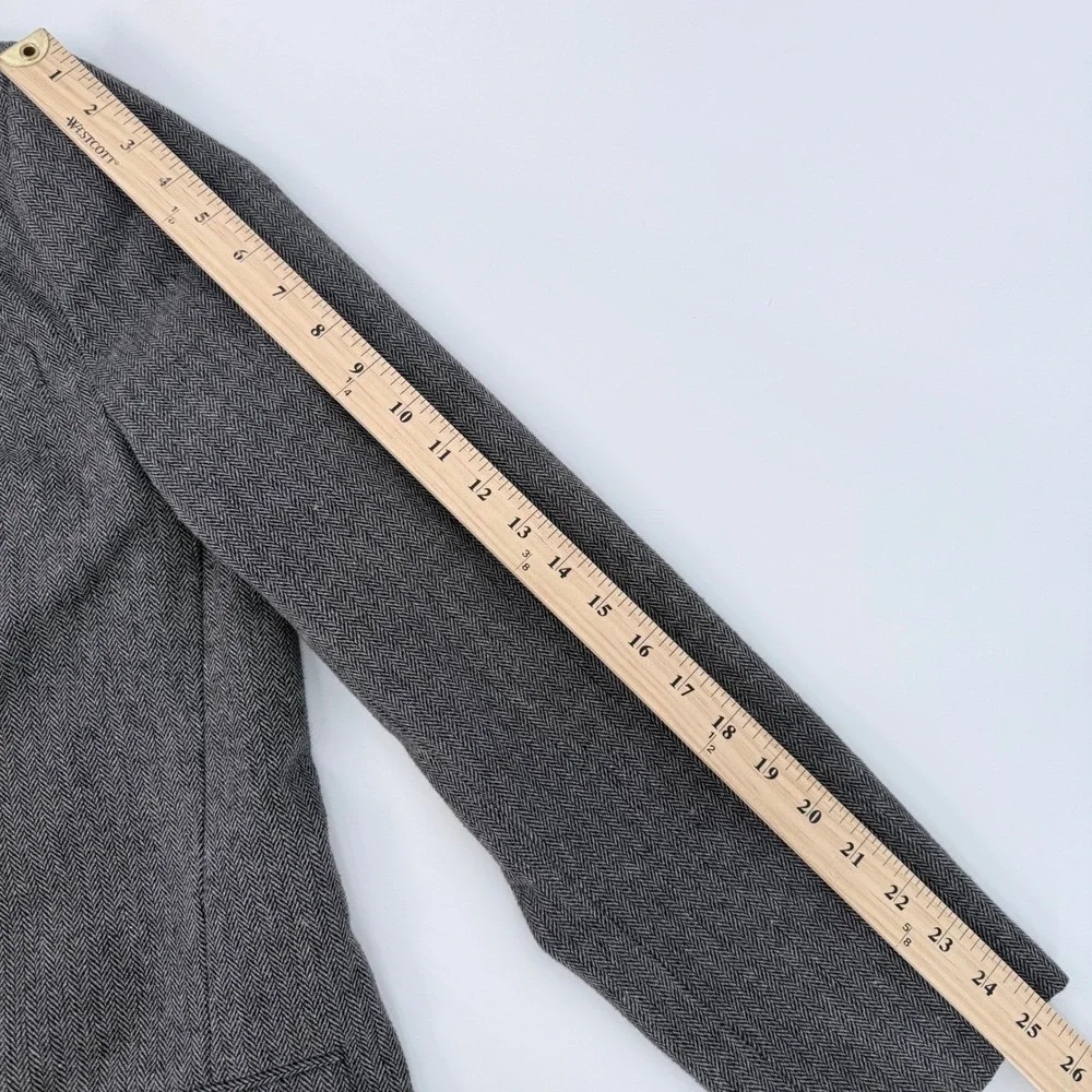 Old Navy Men Herringbone Blazer Size‎ Medium Gray Y2K Tweed Sport Coat Jacket